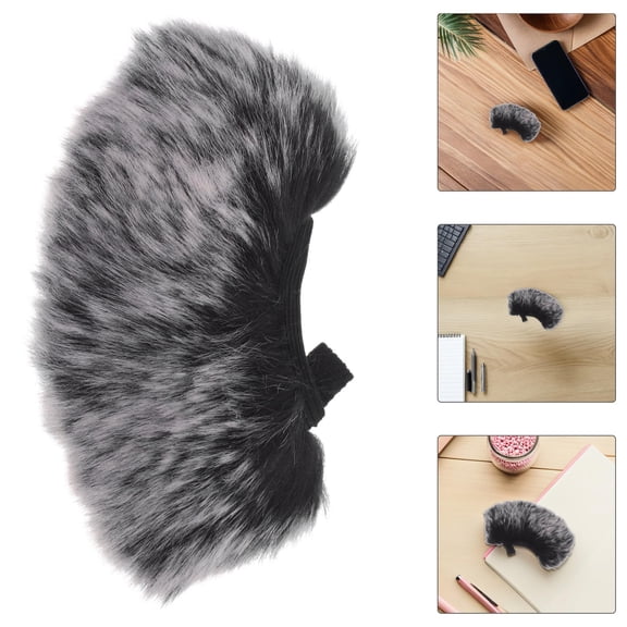 SEWCHICS Lightweight Portable Mic Windcreen for Phone Soft Furry Cover for Noise Reduction Outdoors