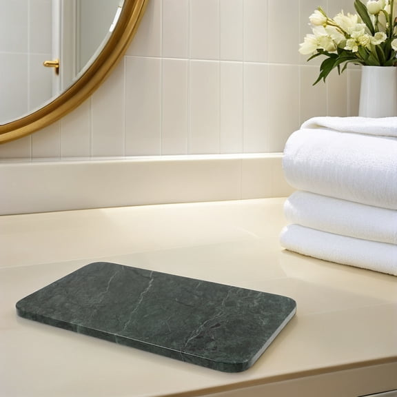 SEWCHICS Luxurious Texture Marble Tray Rectangle for Bathroom Home Use 1Pack