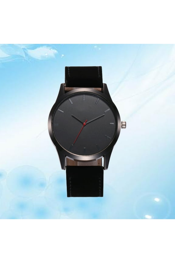 Men's's Black Quartz Watch with Band for Precision Durable Design 7.5 x 7.5 x 1.5 cm