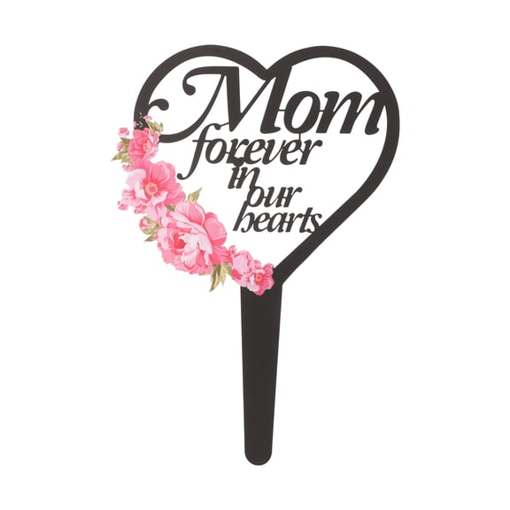 SEWCHICS Elegant Black Metal Heart Memorial Stake, Ideal for Garden and Gravesite