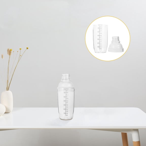 SEWCHICS Transparent Plastic Cocktail Shaker with Scale for Home and Bar Use