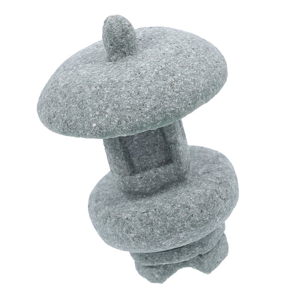 SEWCHICS Grey Sandstone Lantern Statue for Zen Garden and Bonsai Decoration