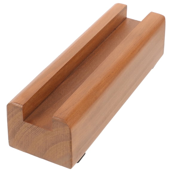 SEWCHICS Modern Minimalist Brown Wood Finish Rectangular Mirror Support Stand for Home and Office, 1 Pack