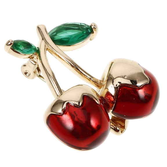 SEWCHICS Multi-Color Cherry Brooch Pin, Decorative Lapel Pin for Clothing, Elegant Creative Accessory Ornament
