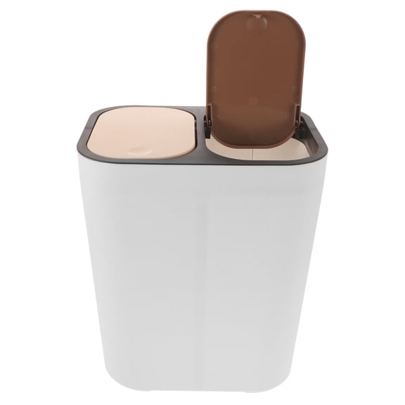 SEWCHICS Multi-Color Plastic Trash Can with 2 Compartments for Home, Easy to Clean and Organize Waste Disposal