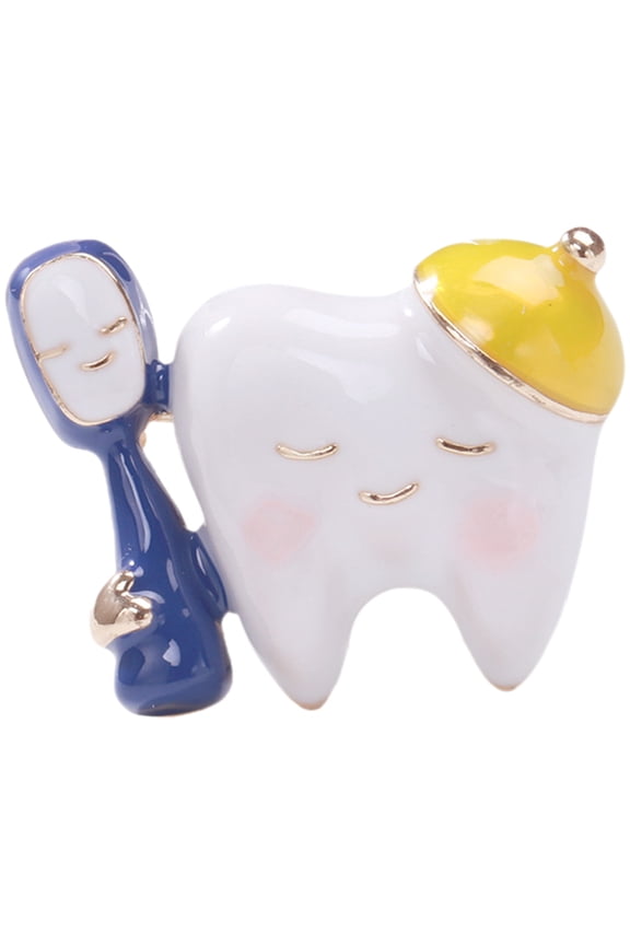 Decorative Tooth Pin Brooch Enamel Accessory for Backpacks and Jackets