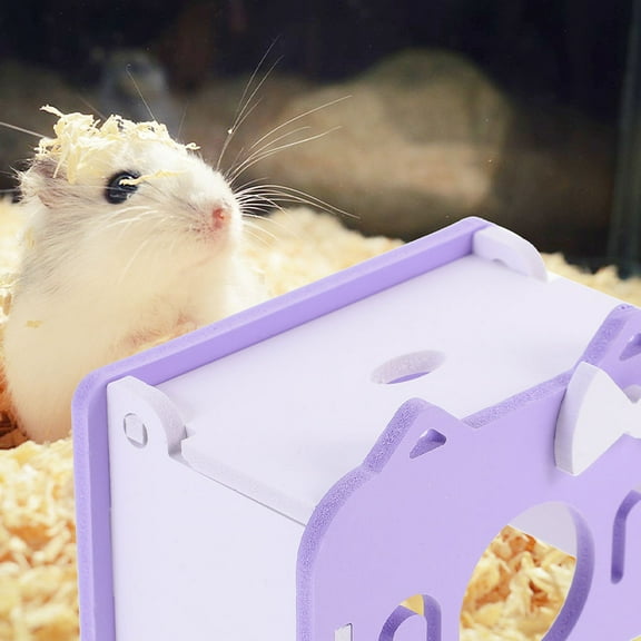 SEWCHICS Lavender Rat Hideout PVC Small Animal Cage Accessory 2 Pieces Comfortable Pet Shelter