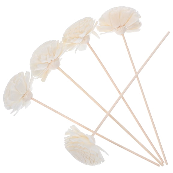 SEWCHICS Natural Rattan Aromatherapy Diffuser Sticks for Home Use, Enhanced Beige Scented Sticks 5 Pieces Set