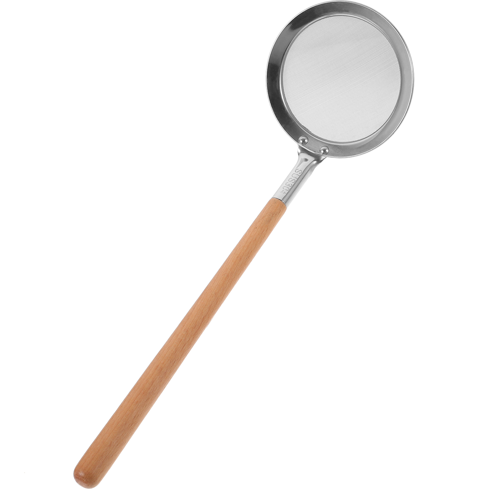 SEWCHICS Oil Catching Ladle with Long Handle Silver Stainless Steel for Home Kitchen Tool 1Pack