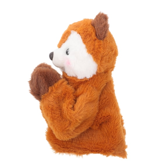 SEWCHICS Stuffed Brown Boxing Hand Puppet with Sound for Storytelling