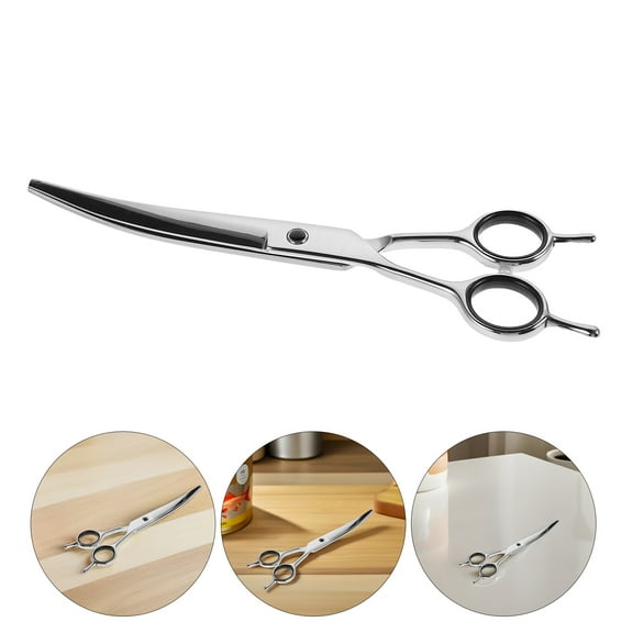 SEWCHICS Curved Pet Hair Cutting Scissors with Rounded Tip, Stainless Steel Blades for Safe and Precise Grooming