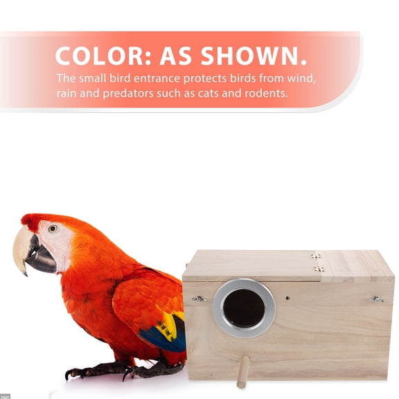 SEWCHICS Wooden Bird Nesting Holder Beige Window Bird House with Small Entrance for Songbirds