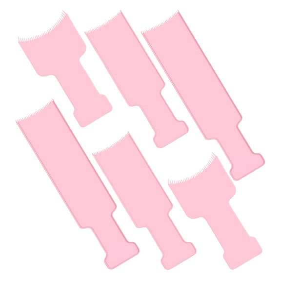SEWCHICS Pink Hair Color Board Highlighting Comb Set for Hairdressing Durable Plastic Comfortable Grip 6PCS