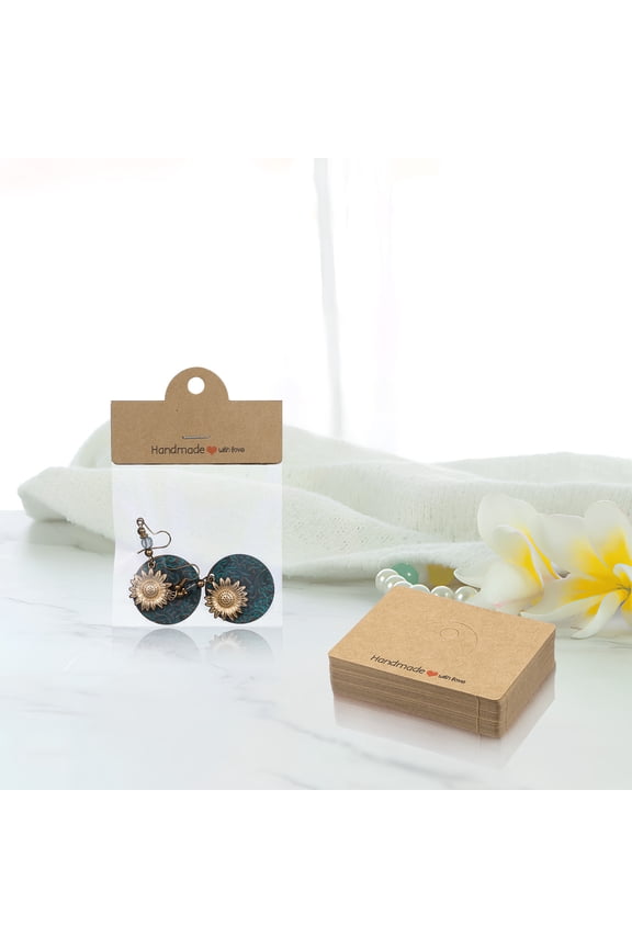 1 Set Clear Bags for Packaging Jewelry Kraft Paper for Keychains Compact Carry for Retail