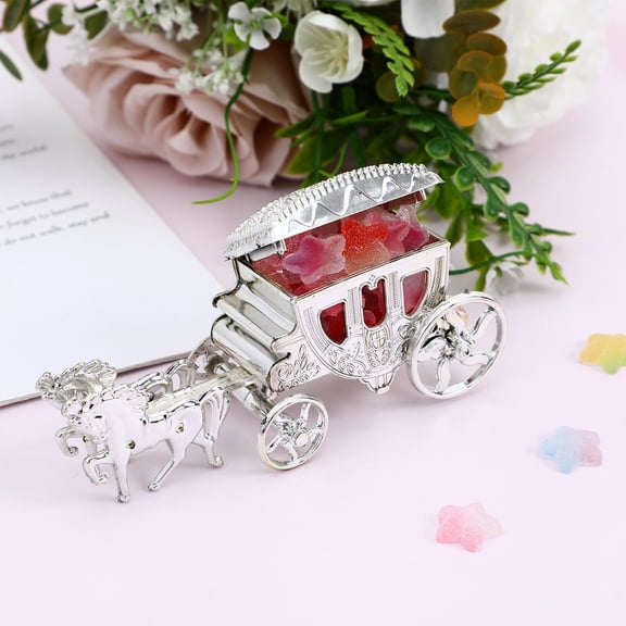 SEWCHICS Plated Silver Wedding Candy Box for Storage Gorgeous Wedding Favor Boxes for Small Chocolates Sweets