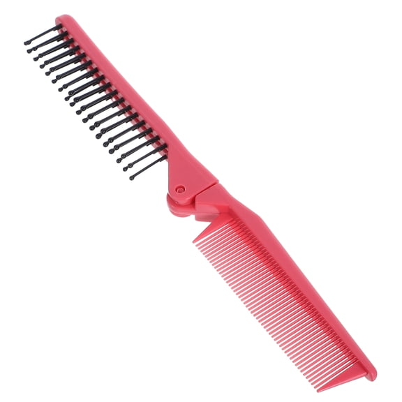 SEWCHICS Lightweight Portable Folding Hair Brush and Travel Comb for Women, ABS Rosy Compact Design Ideal for Office and Home Use