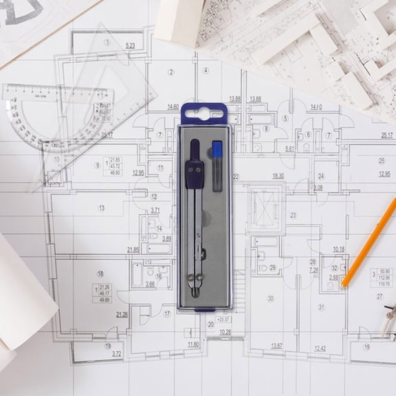 SEWCHICS 6 Inch Professional Metal Compass Tool for Office Use, High Precision Zinc Alloy Drafting Instrument