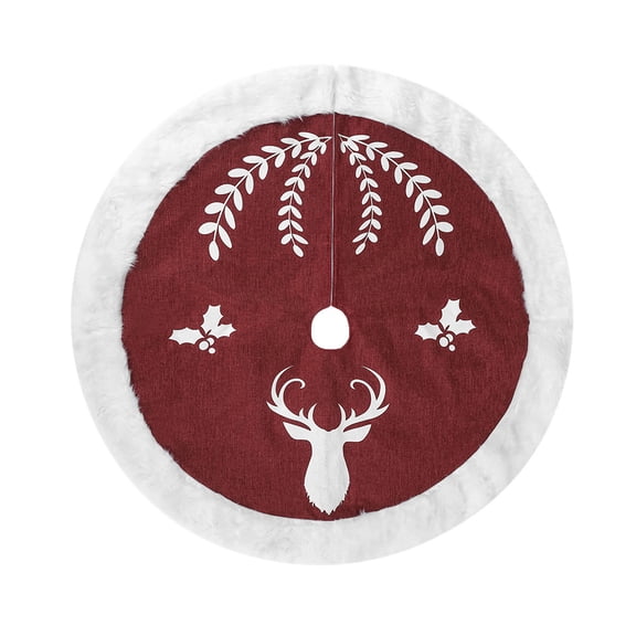SEWCHICS  Protector Tree Skirt Party Christmas Glitter Decorations Xmas Red