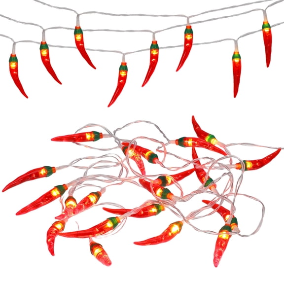 SEWCHICS Pepper String Lights 20 LED Battery Operated Outdoor Decor for Balcony Fence Party