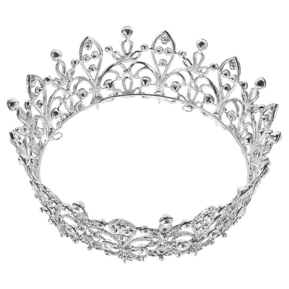 SEWCHICS Round Crown for Women Tiara Crown Headband for Birthdays 1Pack