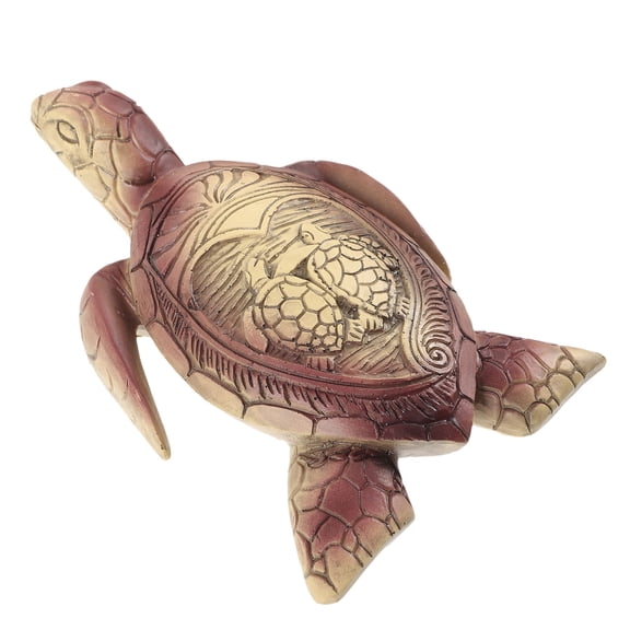 SEWCHICS Sea Turtle Decor Tortoise Model Resin Garden Decoration 5.9x3.9x1.6in 1Pcs