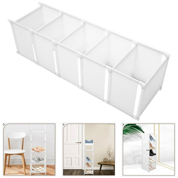 SEWCHICS Corner Shelf Space Saving Shoe Stand White Steel Pipe 1Set 35.4X11.8X10.6In
