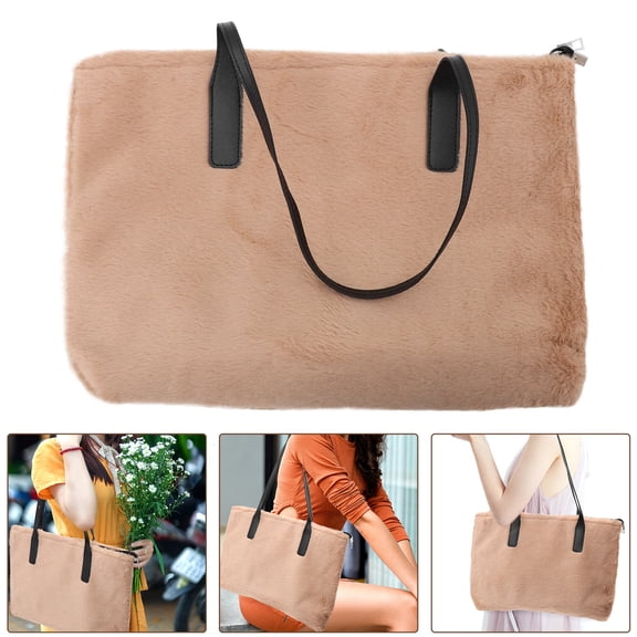 SEWCHICS Khaki Shopper Tote Bag Set with Plush Soft Lining, Spacious and Lightweight for Everyday Use and Travel Convenience