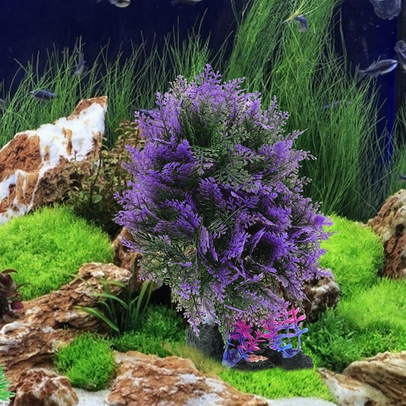 SEWCHICS Purple Simulated Water Plants for Freshwater and Saltwater Aquariums, Plastic, 1 Pack