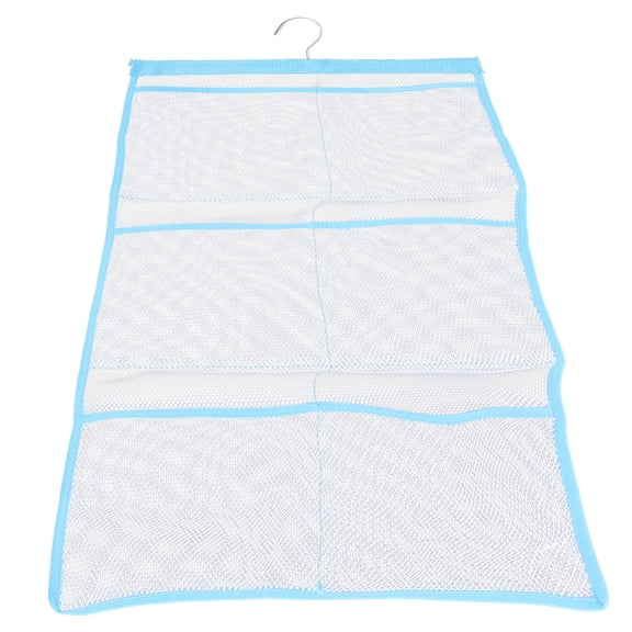 SEWCHICS Sky Mesh Shower Organizer with 6 Pockets, Quick Dry Hanging Storage for Bathroom Accessories, Single Hook Included
