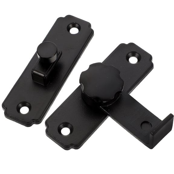 SEWCHICS Barn Door Lock Black Stainless Steel for Home Use Easy Installation Security Hardware