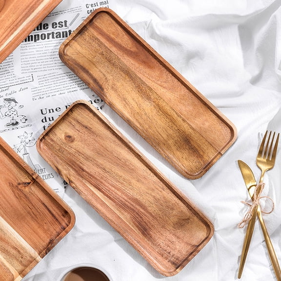 SEWCHICS Acacia Wood Dessert Platter 1 Piece - Serving Tray for Cakes, Pastries, and Snacks