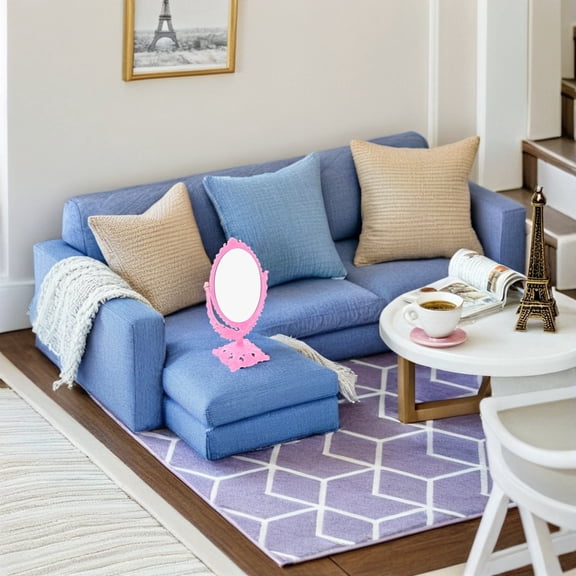 SEWCHICS Small Vanity Mirror with Plastic Frame for Home Use and Collectors, 1 Set