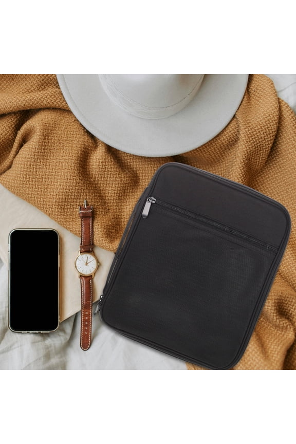 Black Watch Band Storage Case with Numbered Slots Sturdy Polyester Travel Organizer Bag