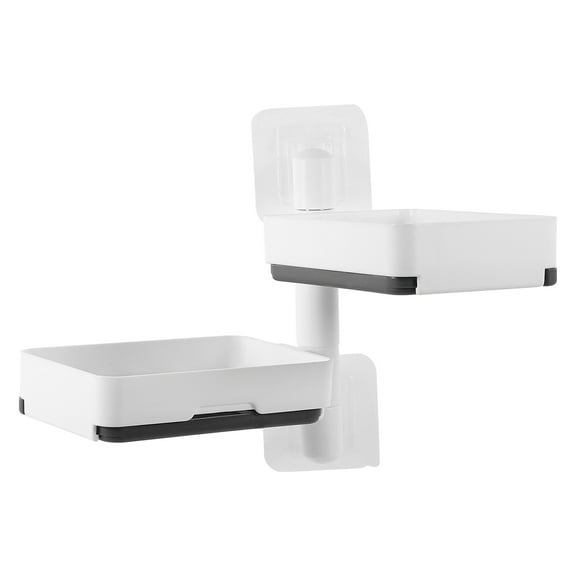 SEWCHICS White Soap Dish Tray for Soap Bars, PP Storage Organizer for Bathroom and Kitchen, 1 Set