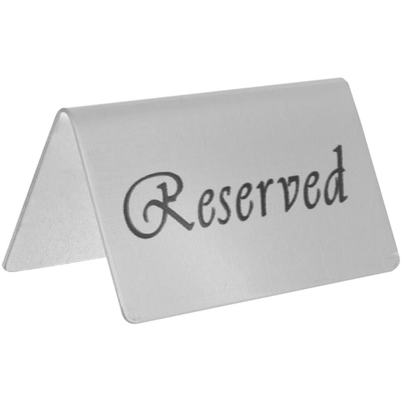 SEWCHICS Stainless Steel Reserved Table Sign Silver for Events and Decoration