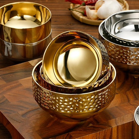 SEWCHICS Stainless Steel Kitchen Mixing Bowl, Golden Finish, and Versatile for Home and Professional Cooking Use