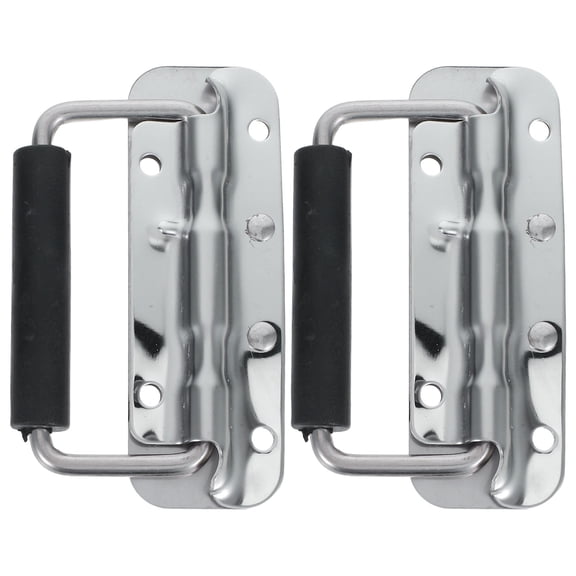 SEWCHICS Heavy Duty Stainless Steel Spring Loaded Handles with Comfortable Rubber Grip for Home Use, 2-Pack Pull Handles