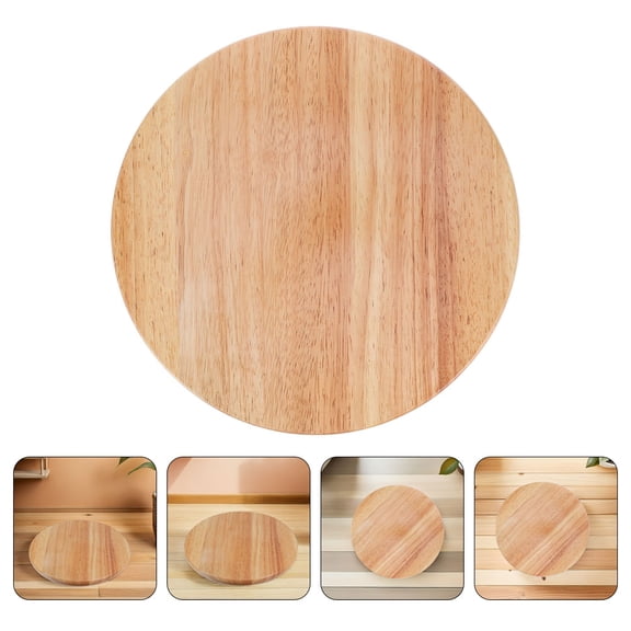 SEWCHICS Khaki Wood Stool Top Replacement Surface Solid Round Seat for Home and Dining