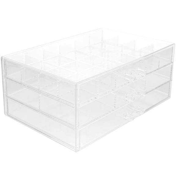 SEWCHICS Storage Box For Nail Beads 1Pcs Earring Storage Box 3 Layers 31 Compartments Transparent Rectangular Shape
