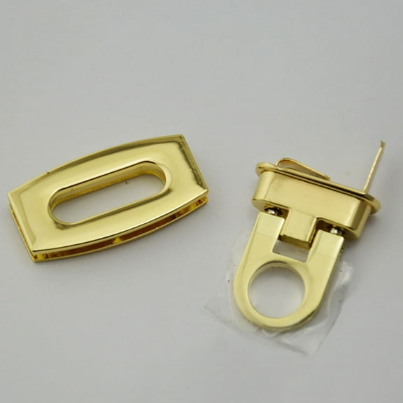 SEWCHICS 2Pcs Golden Zinc Alloy Lock Clutch Easy Install Smooth Finish for Bags