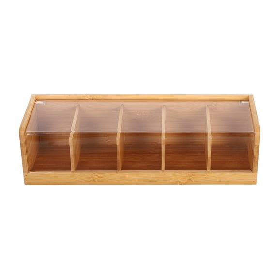 SEWCHICS Tea Box With Lid Small Bamboo Dustproof Decorative Design For Home Kitchen 1Pcs