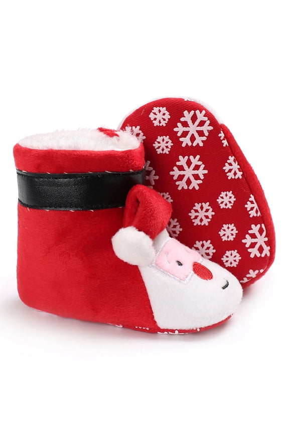 Toddler Warm Boot Red 3D Shape Easy to Wear and Take Off Infant Booties 1 Pair for Winter Season