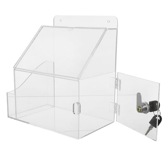 SEWCHICS Clear Money Collection Box Lock for Office Fundraising, Donations, and Suggestion Use