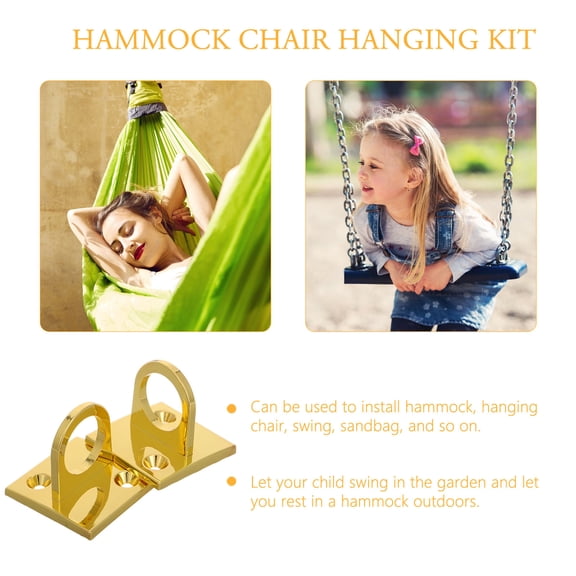 SEWCHICS U Shape Zinc Alloy Hooks 2Pcs Golden Color for Rope Safety Barriers and Velvet Stanchion 1.6in
