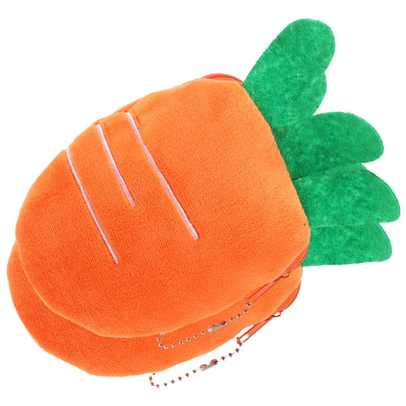 SEWCHICS Eye-Catching Carrot Coin Holder Orange Fabric Metal Small Items Storage 2Pcs