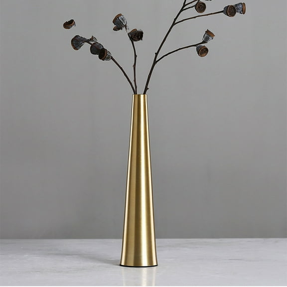 SEWCHICS Aluminum Desktop Vase in Golden Color for Wedding and Office Decor
