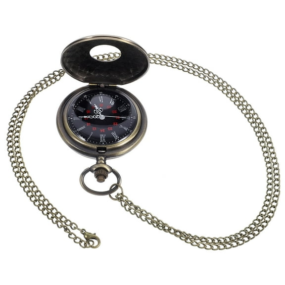 SEWCHICS Alloy Pocket Watch Necklace with Roman Numeral Design, 3.5 Inch Pendant Chain for Men and Women