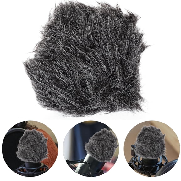 SEWCHICS Black Plush Microphone Cover Washable Protective Sleeve for Live Streaming Comfort and Noise Reduction
