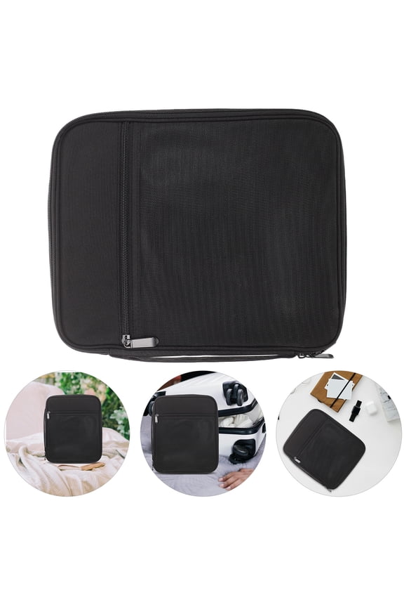 Watch Band Storage Bag Black Sturdy Polyester Protective Case with Numbered Slots for Travel