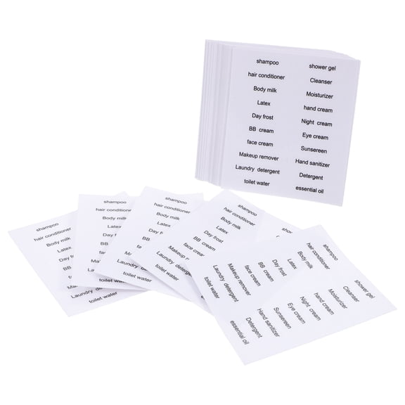 SEWCHICS Bathroom Labels 30PCS Black PVC Stickers for Home Organization and Travel Toiletries